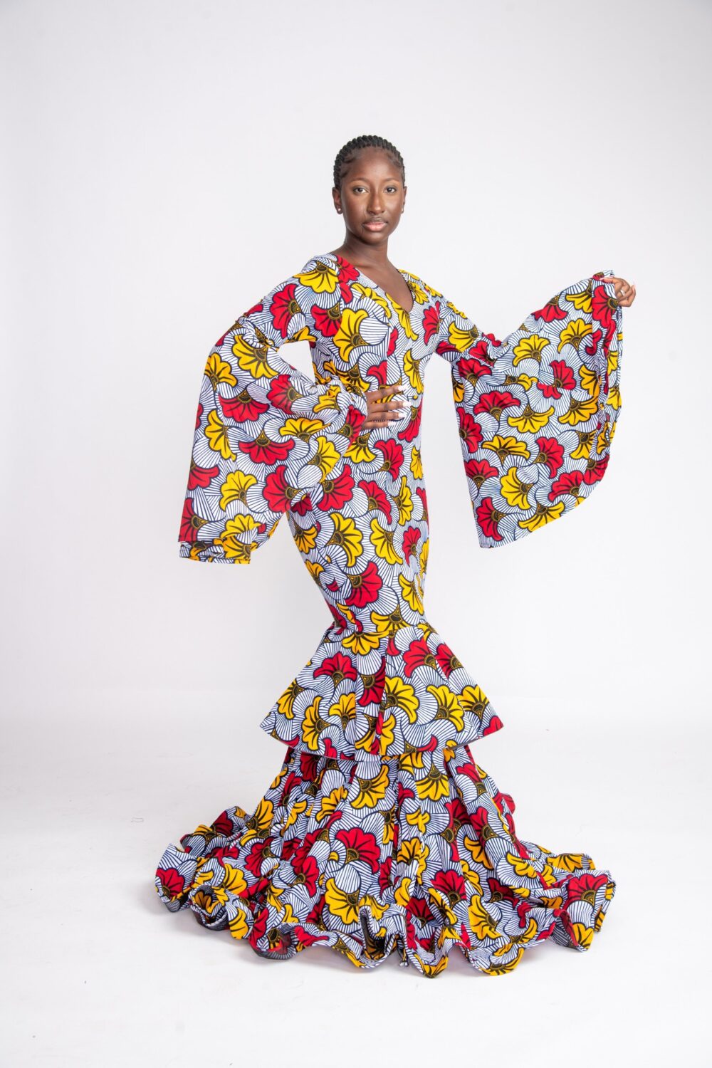 African Mermaid Dress, Print Wedding Gown, Ankara Dress Maxi Event