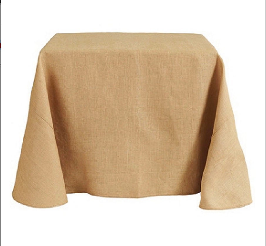 60x102 Inch Natural Rustic Burlap Tablelinens Jute Rectangle Tablecloth For Wedding Event Decoration