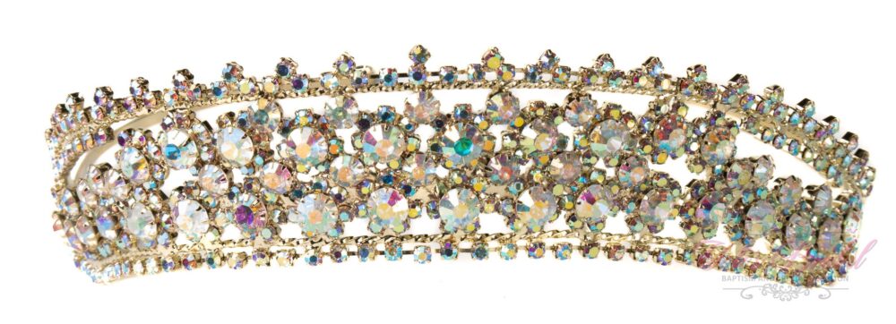 Fast Shipping Gold Ab Tiara, Communion Bridal Crown, Princess Quinceañera Sweet 16, Confirmation Tiara