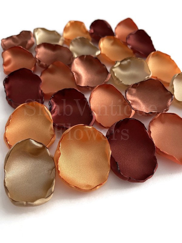 Rustic Sunset Wedding Decor, Fall Flower Girl Petals, Terracotta, Cinnamon Rose, Marigold, Rusty Orange, Khaki Petals