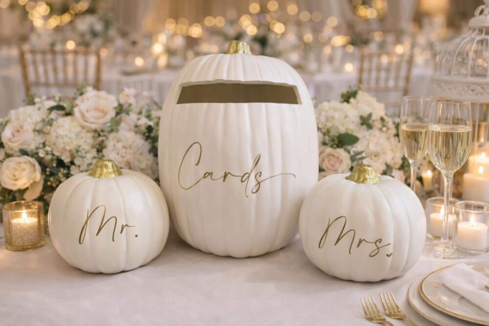 Fall Card Box, Wedding Décor, Pumpkin Box