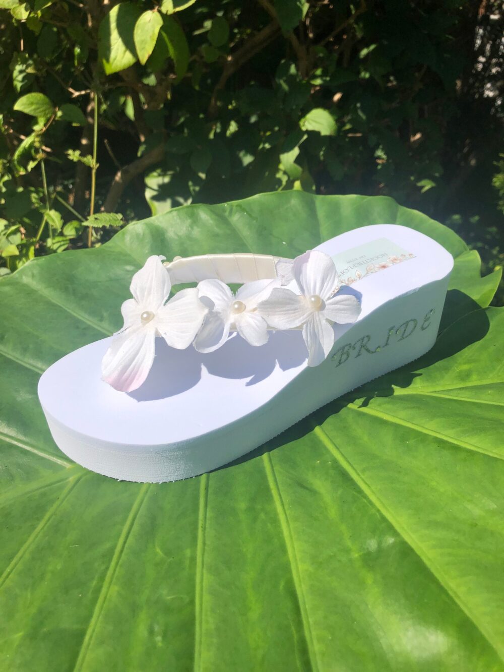 Floral Bridal Flip Flops. Crystal Wedding Flops .wedges. Rhinestone Pearl Shoes. Bridesmaid Bling Sandals. Shoes