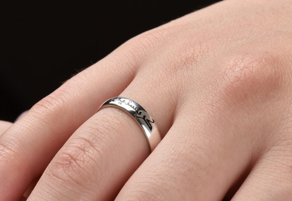 Personalized Arabic Ring, Silver Women Name Calligraphy Band, Gift For Her, Ring