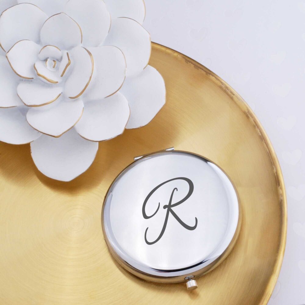 Gift For Her, Personalized Wedding Bridesmaids, Initial Pocket Mirror, Compact Mirror Gifts, Christmas