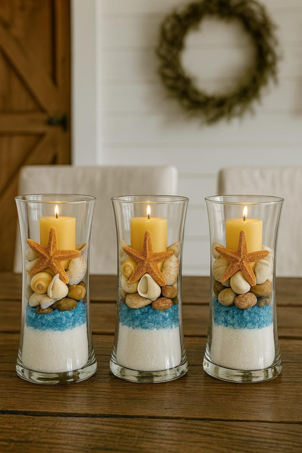 Nautical Candle Holder, Beach Wedding Decor Table Centerpiece, Coastal Reception Decor, Rustic Farmhouse Decor, Destination Tropical Wedding