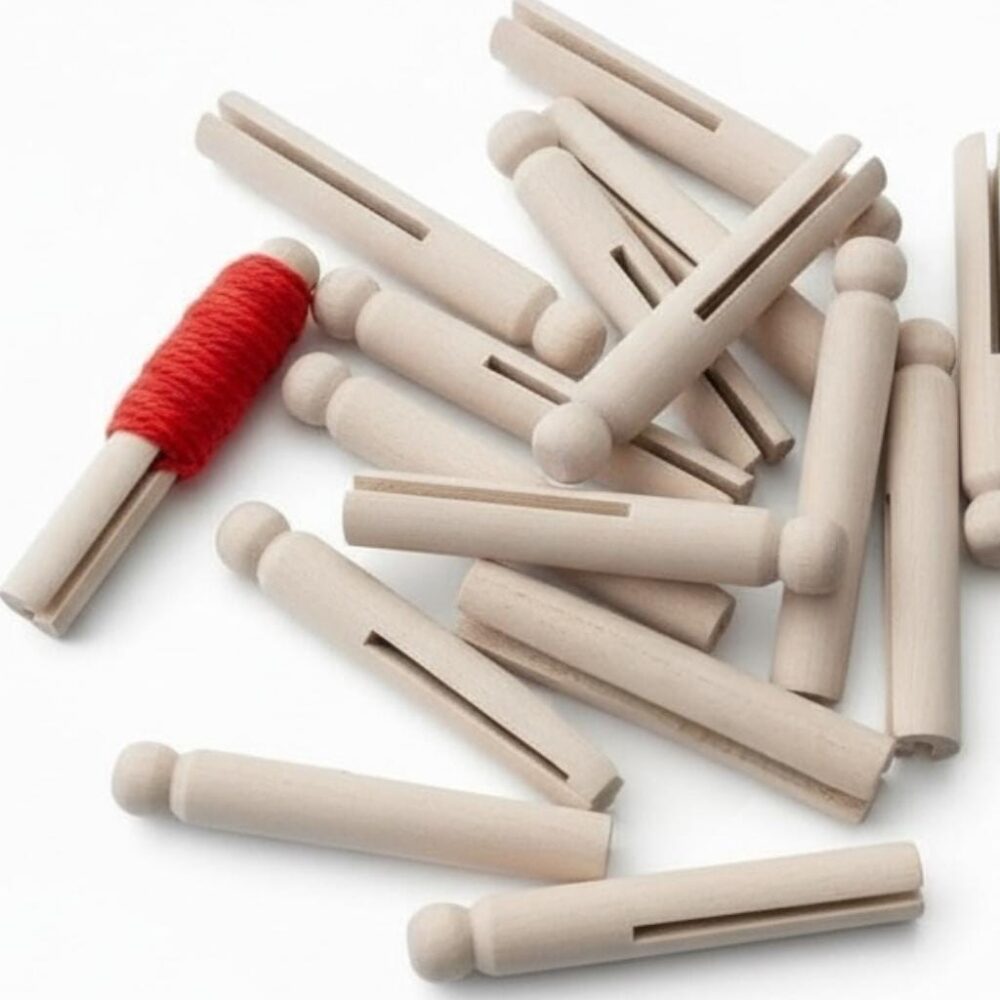 Wooden Clothespin Craft Project Supply Kit Unfinished Doll Making Material Natural Wood Pin Wedding Topper Rustic Decoration Laundry Clip