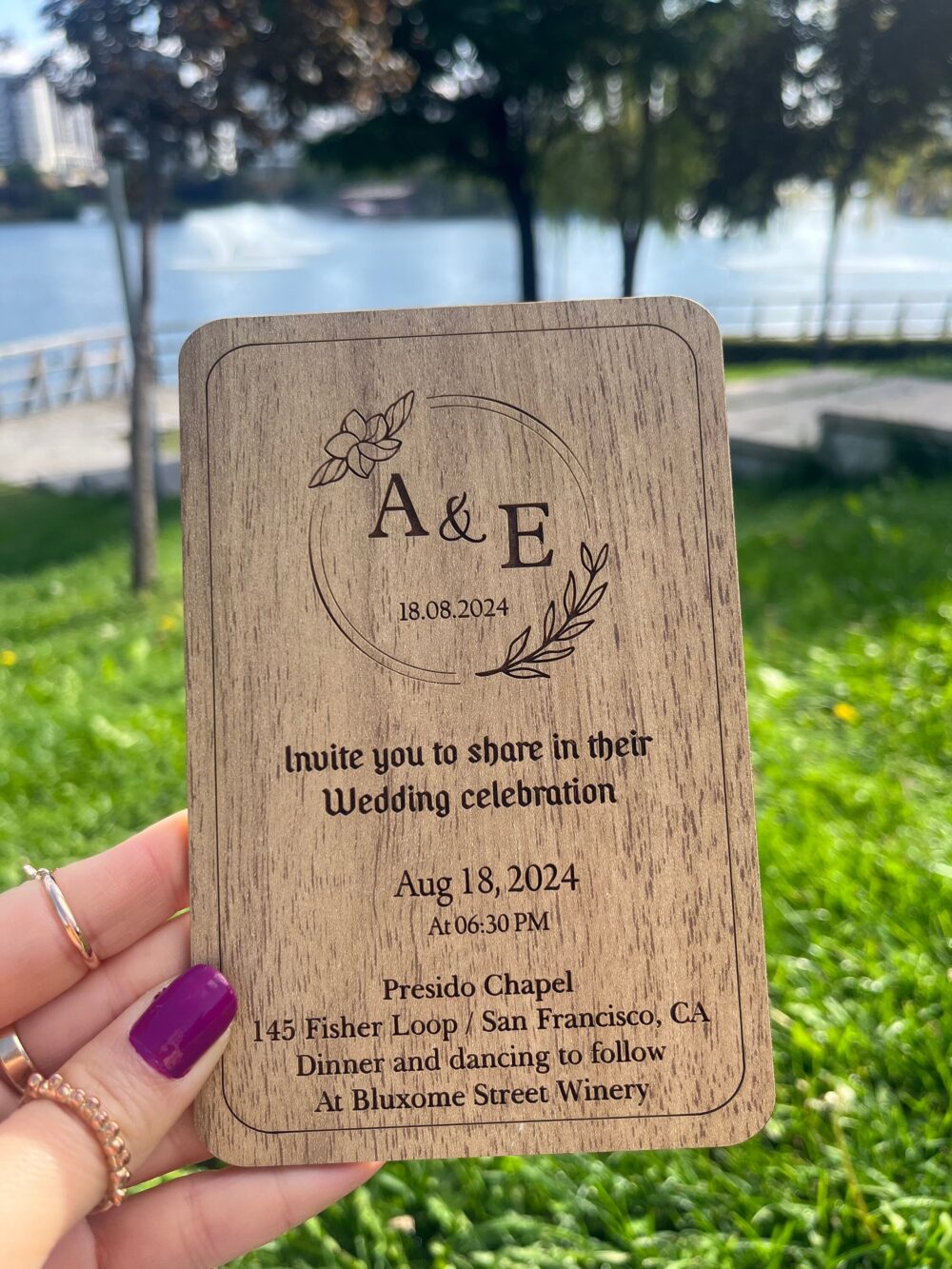 Rustic Wood Save The Date Invitation, Personalized Wedding