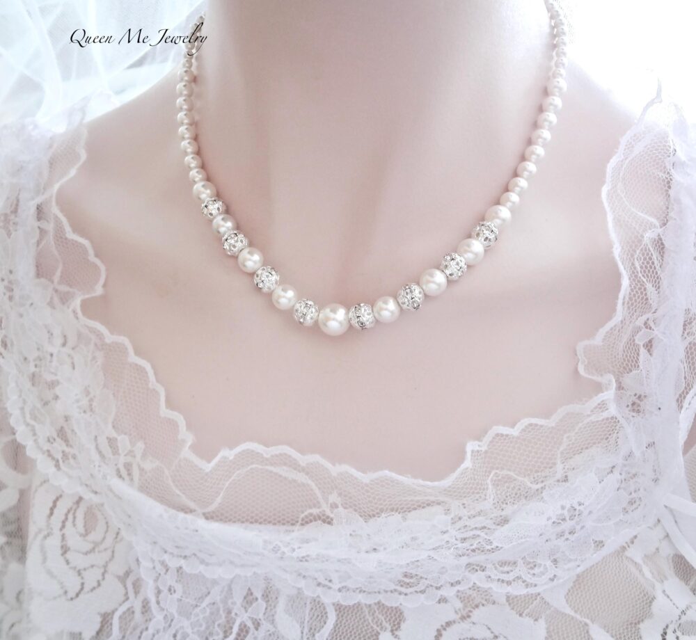 Pearl Wedding Jewelry Set For A Bride Mother Of The Necklace Bracelet Earrings Plus Size Bridal Gift Her, Destiny2