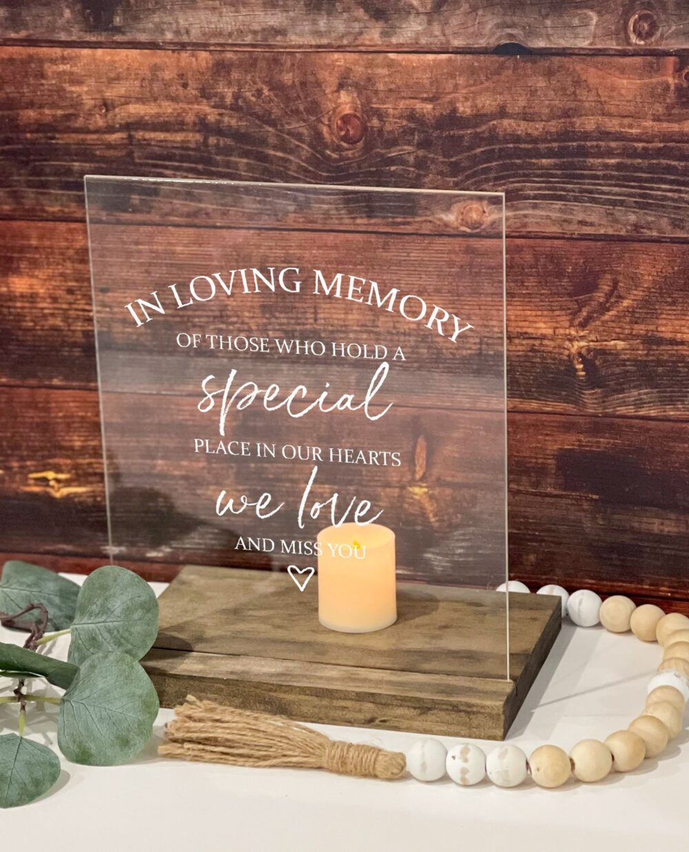 In Loving Memory For Those Who Hold A Special, Wedding Memorial Sign, Frosted Clear