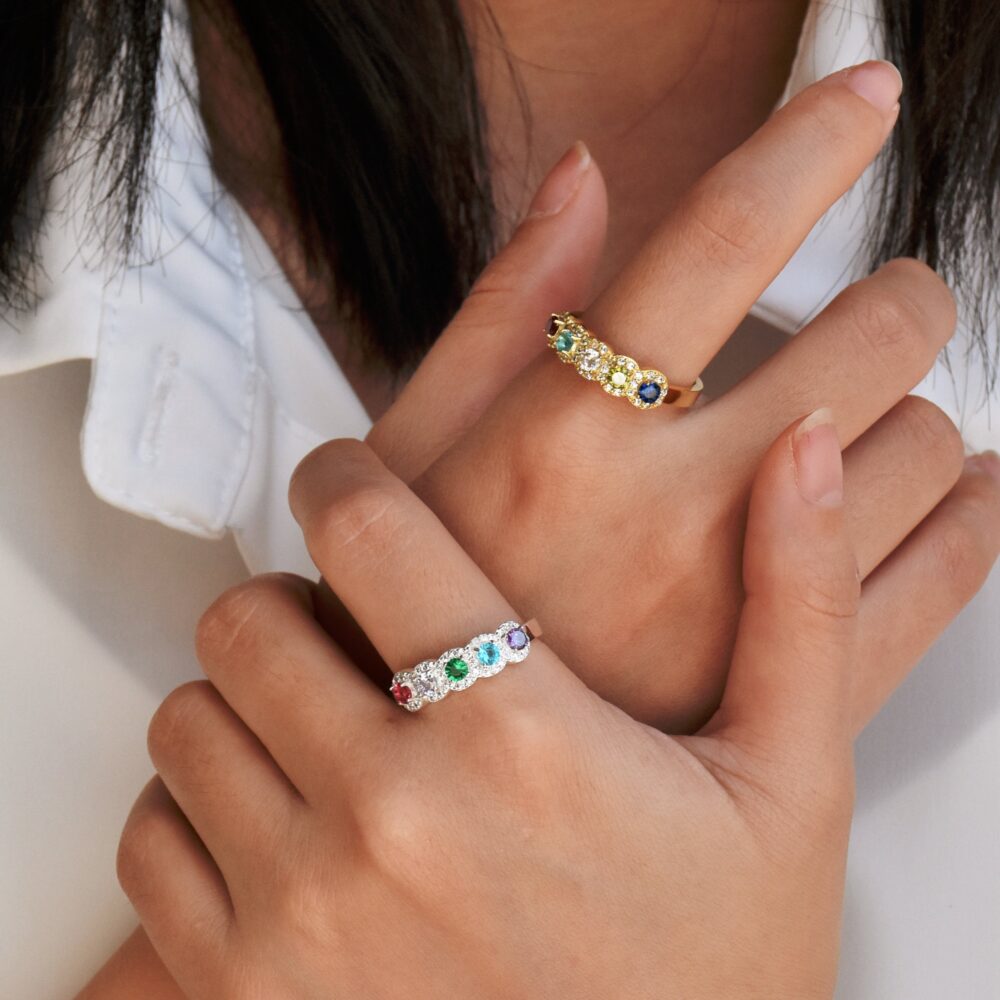 Mothers Ring 1-5 Stones, Birthstone For Mom, Elegant Ring, Family Mother's Day Gift, Personalized Jewelry