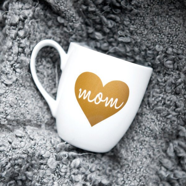 Gold Heart Mom Coffee Mug, Mother Of Bride Gift