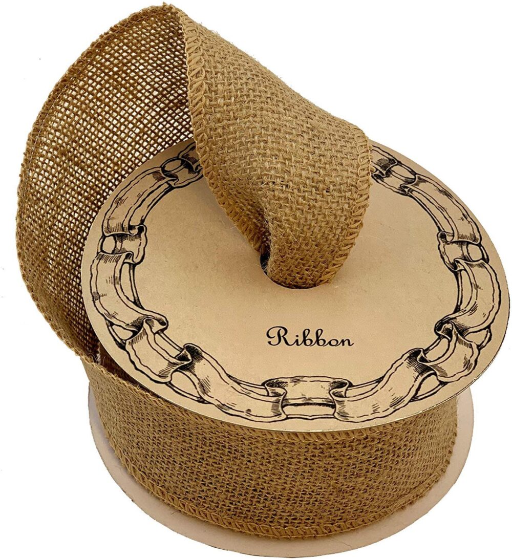 Wired Edge Fabric Burlap Ribbon - 2 1/2" X 10 Yards, Easter, Spring, Valentine's Day, Rustic Jute, Wedding Embellishments, Holiday Decor