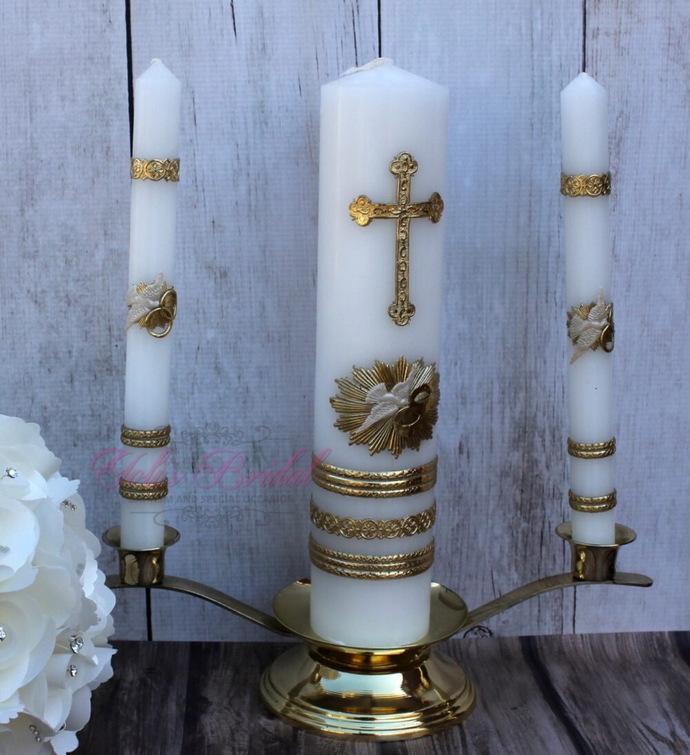 Silver Or Gold Wedding Unity Candle Set With Without The Holder