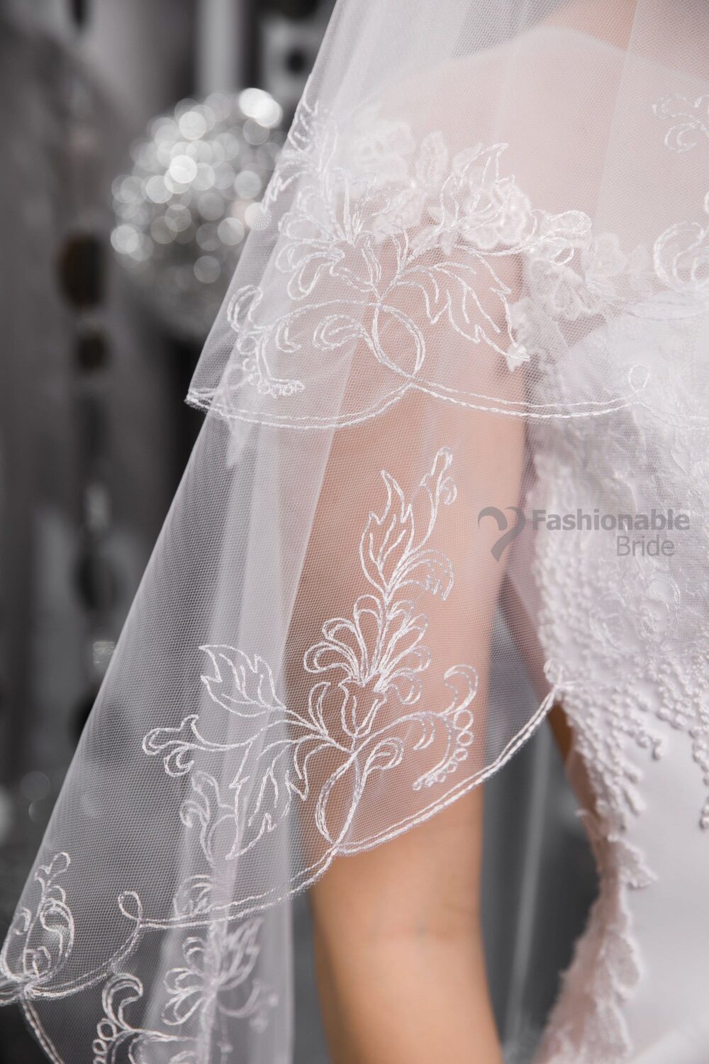 Veil in 2 Layer, Wedding Veil, Embroidered Veil, Bridal Veil, Fingertip, Elbow, Cathedral, Chapel, Waltz Length Bridal Veil