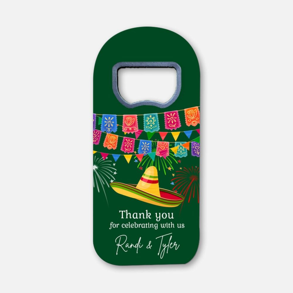 Fiesta Wedding Favor Bottle Opener Magnets Custom Save The Dates