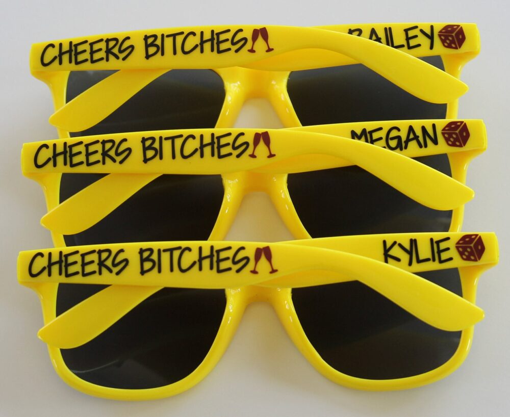 Personalized Sunglasses, Custom Wedding Favors, Bachelorette Gifts, Party Girls Weekend, Birthday Sunglasses