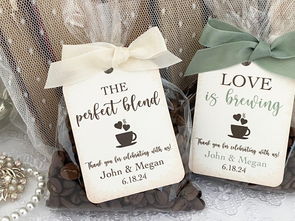 Personalized Wedding Coffee Favor Bags Diy Kit With Tags