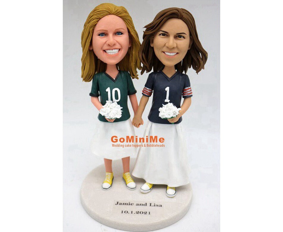 Wedding Bobbleheads Custom Cake Topper Bobble Heads Bride & Samesex Wedding Toppers