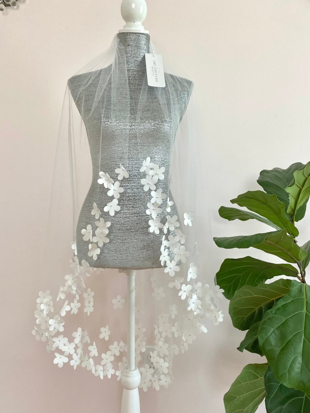Floral Cathedral Veil 3D Petal Wedding Veil