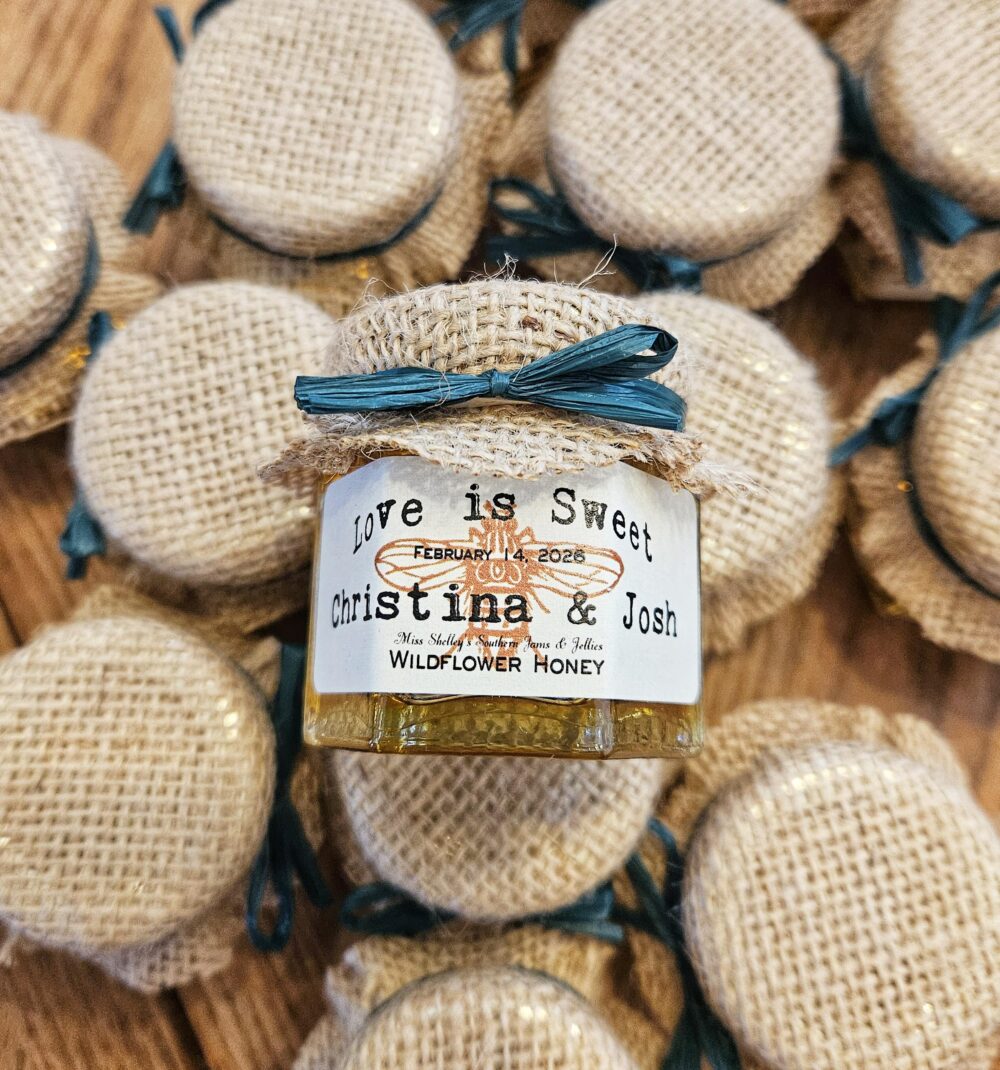 Rustic Honey Wedding Favors Personalized Mini Jars | 1.5Oz