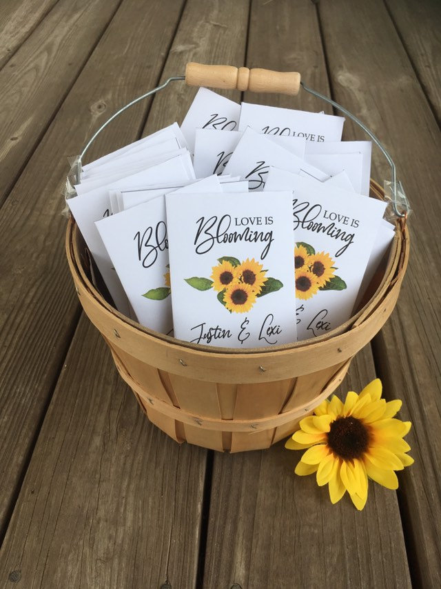 Personalized Sunflower Seed Wedding Favors Custom Packets
