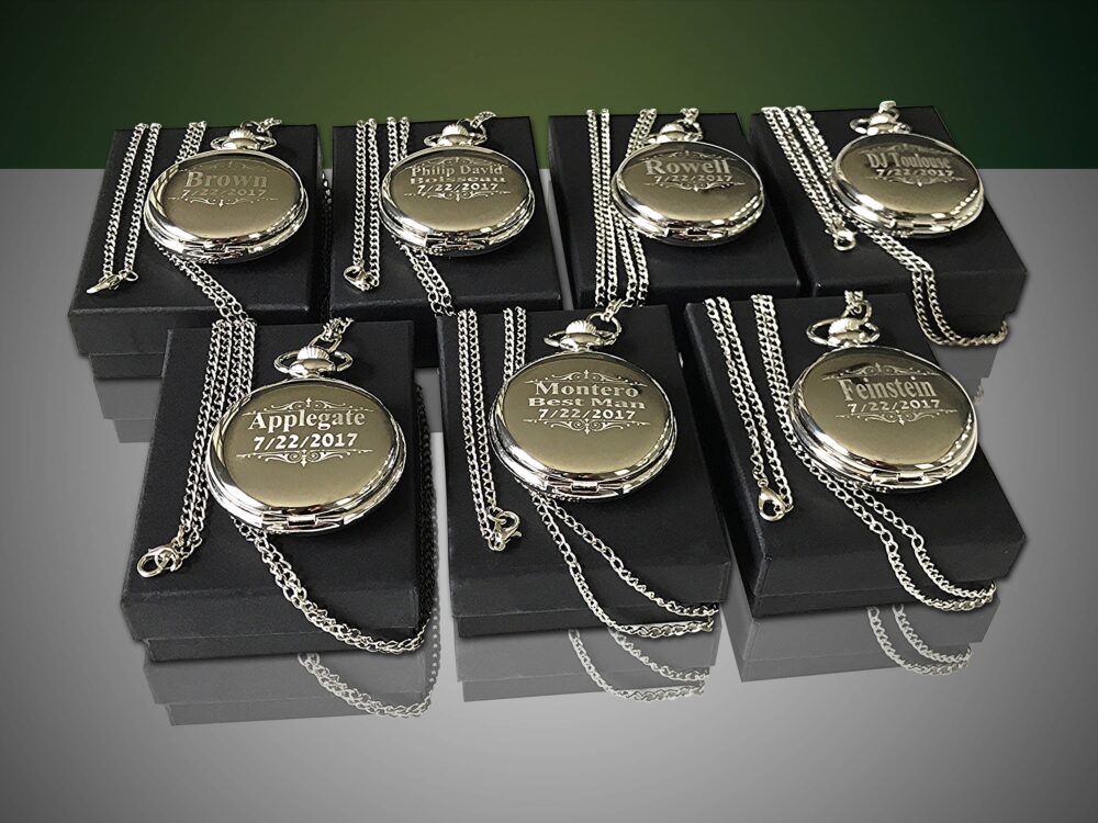 13 Groomsman Gifts - Silver Engraved Pocket Watches Personalized Gifts Wedding Gift Set Gift For Him
