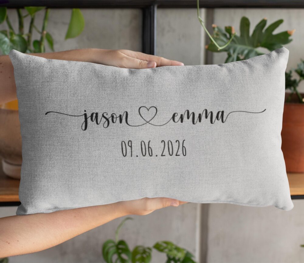 Personalized Wedding Gifts Pillow, Established Date Custom Gift For Couples, Couples Name Gift, Throw Pillow Couple