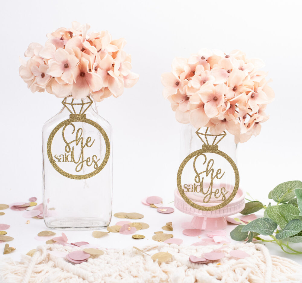 Mason Jar Tags, She Said Yes, Engagement Party Decorations, Centerpiece, Ring Engaged, Bridal Shower Decor, Set Of 6