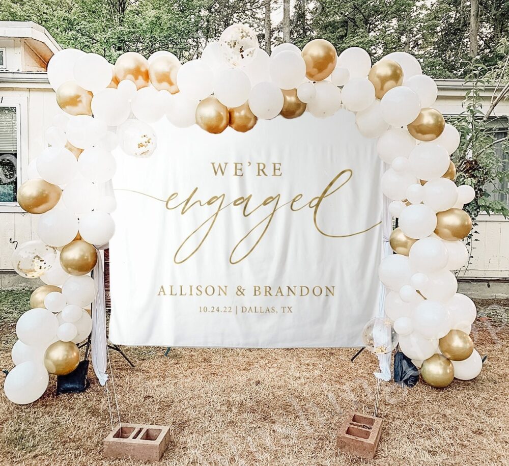 Engagement Party Decorations, Backdrop, Banner, We're Engaged Sign