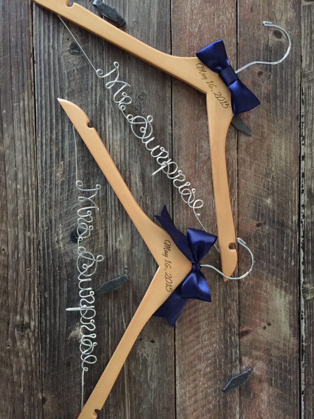 Mr. & Mrs. Wedding Hangers/Bride & Groom Set Personalized Bridal Hanger