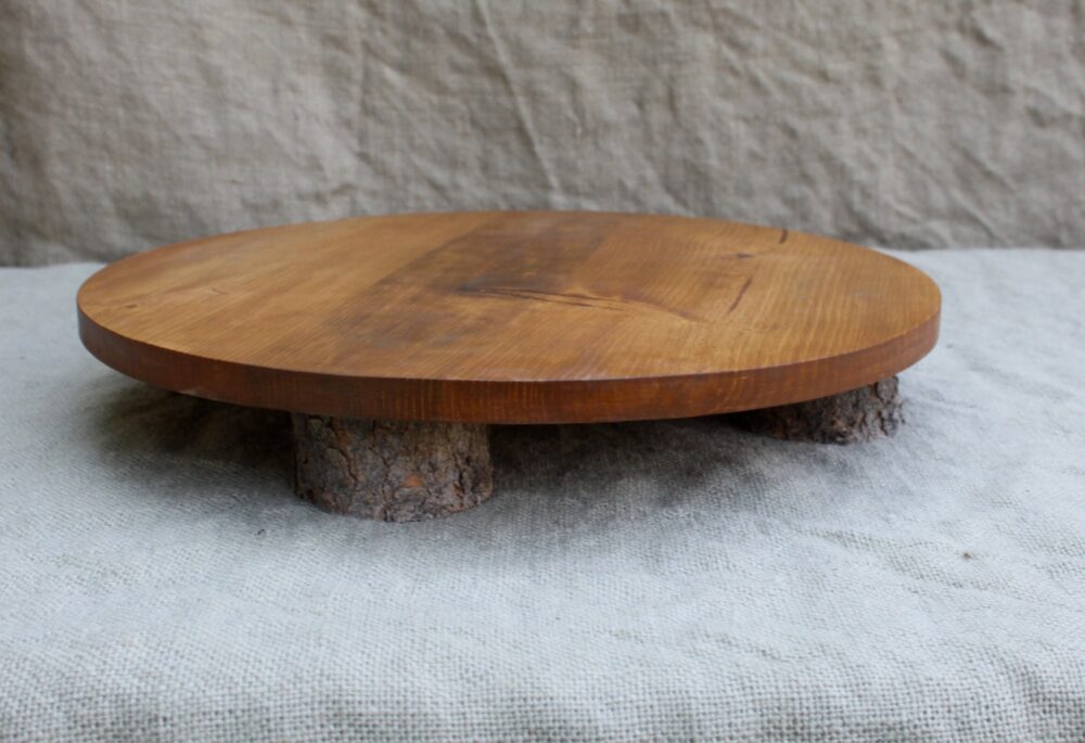 Rustic Cake Plate, Stand, Wedding Round Wood Cupcake Stand