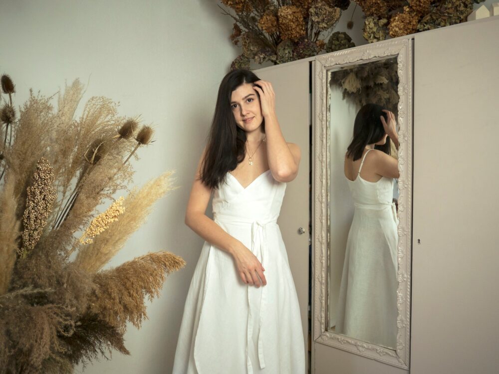 Linen Wrap Dress, Wrap Dress Linen, Dresses For Women, White Linen Women, Wrap