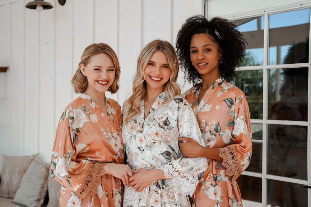 Bridesmaid Robes| Gifts For Her| Proposal Gifts| Bridal Party Robes |Wedding | Bride Gift| Floral Lace Robe| | Desert Rose