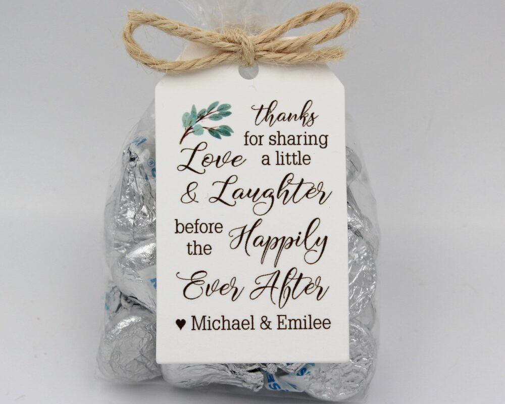 Rehearsal Dinner Favor Kit | Love Laughter Happily Ever After Wedding Favor Kits, Diy Idea-Choice Of 3 Tag Colors