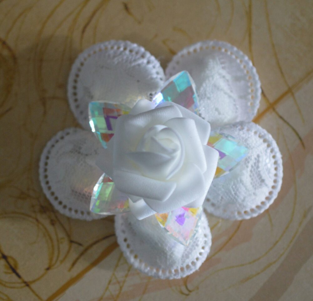 Confetti Flower Wt Real Aurora Borealis Crystal, Almond Favors, Wedding Favors Bomboniere, Italian Confetti Flowers, Communion Favors Cf1500