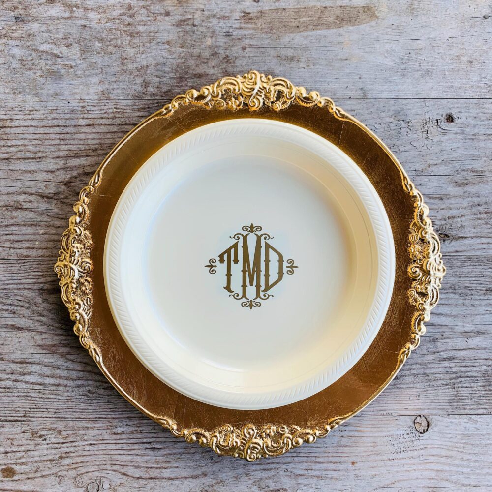 Personalized Plates, Disposable, Plastic, Monogrammed, Custom, Fiesta, Baby, Holiday, Thanksgiving, Christmas, Hanukkah, Wedding, Birthday