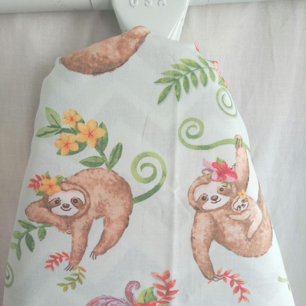 Cute Sloths Ironing Board Cover, Sloths With Tropical Plants, On Light Blue Background, Pads Available, Shower Gift, Housewarming Gift