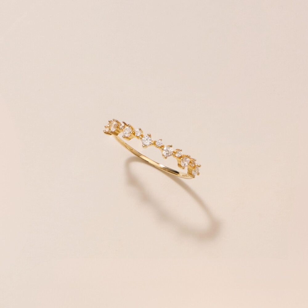 18K Gold Eternity Ring Wedding Band Promise Stacking Rings Dainty Minimalist Mom Gift For Her