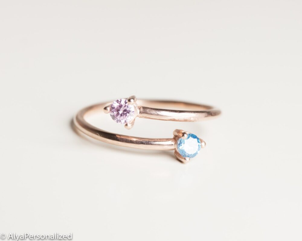 Gift For Her Personalized - Birthstone Ring Engagement Gifts Unique Sister Rings Valentines Day