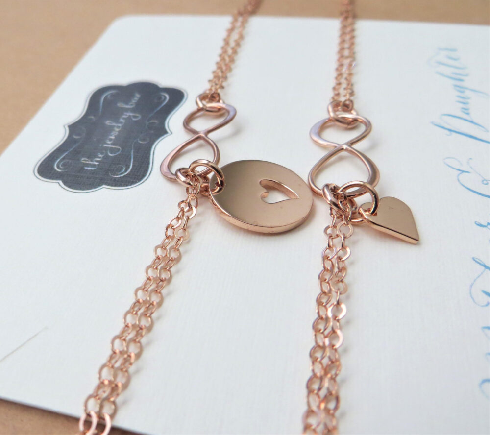 Mom Wedding Gift From Daughter Rose Gold Mother Infinity Bracelets Heart Cutout Charm Mother Of The Bride