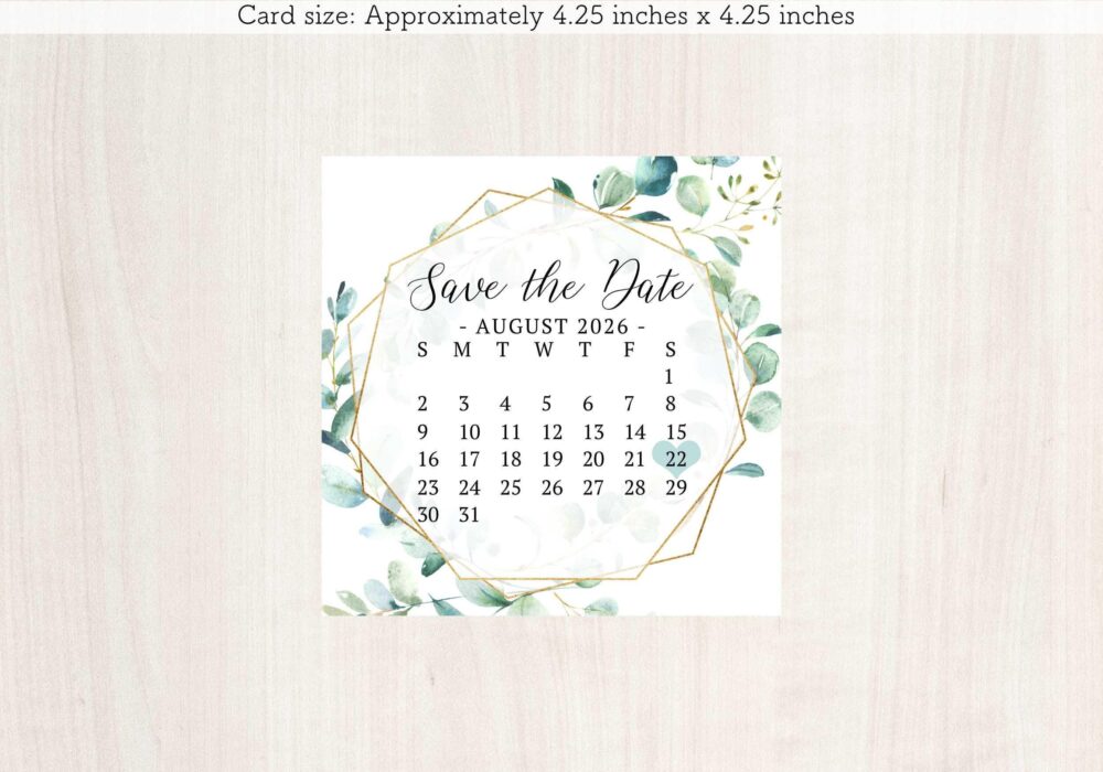 Bridesmaid Proposal Calendar, Save The Date, Calendar Card, Floral Wedding Date Card, The Date Card For Box