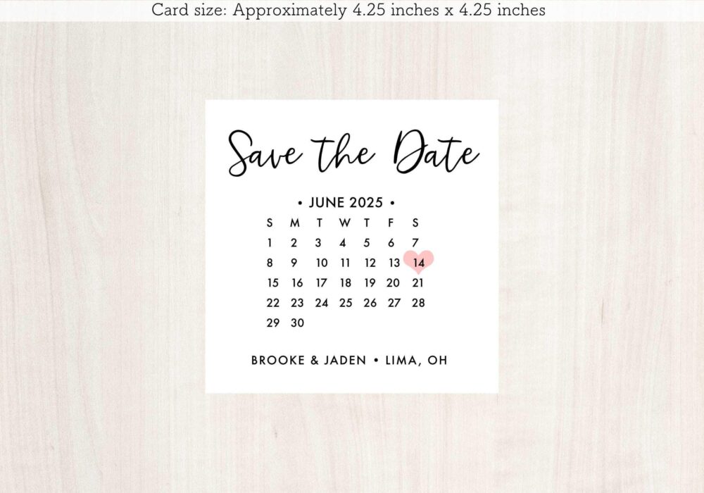 Bridesmaid Proposal Calendar, Save The Date, Calendar Card, The Date Calendar, Wedding Card For Gift Boxes