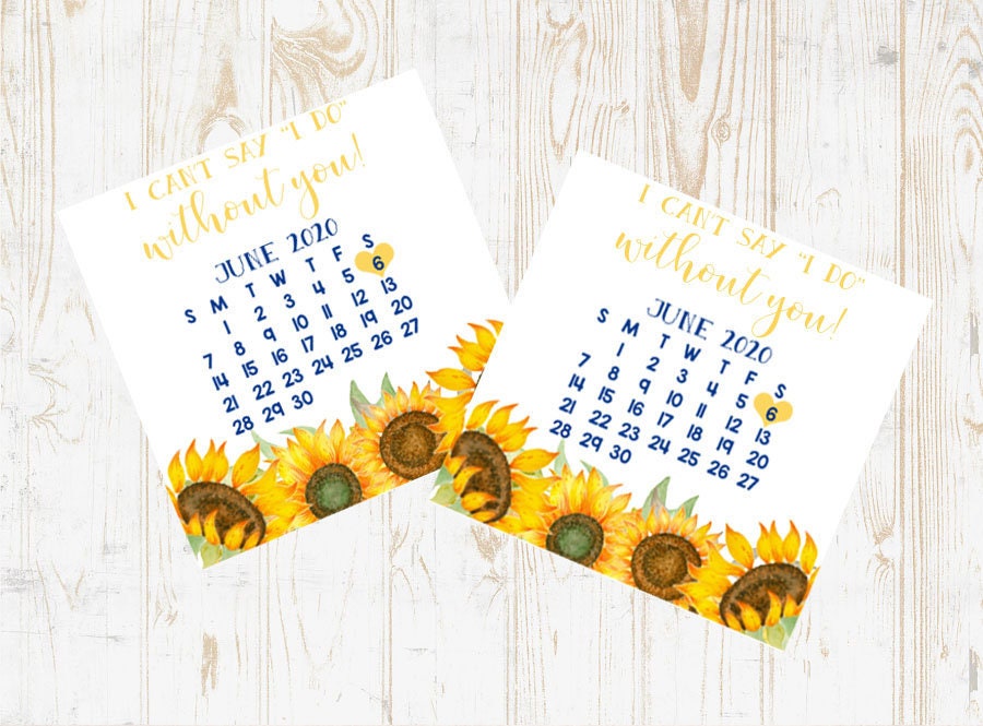 Bridesmaid Proposal Calendar, Save The Date, Calendar Card, I Can't Say "I Do" Without You Floral Wedding Date Card