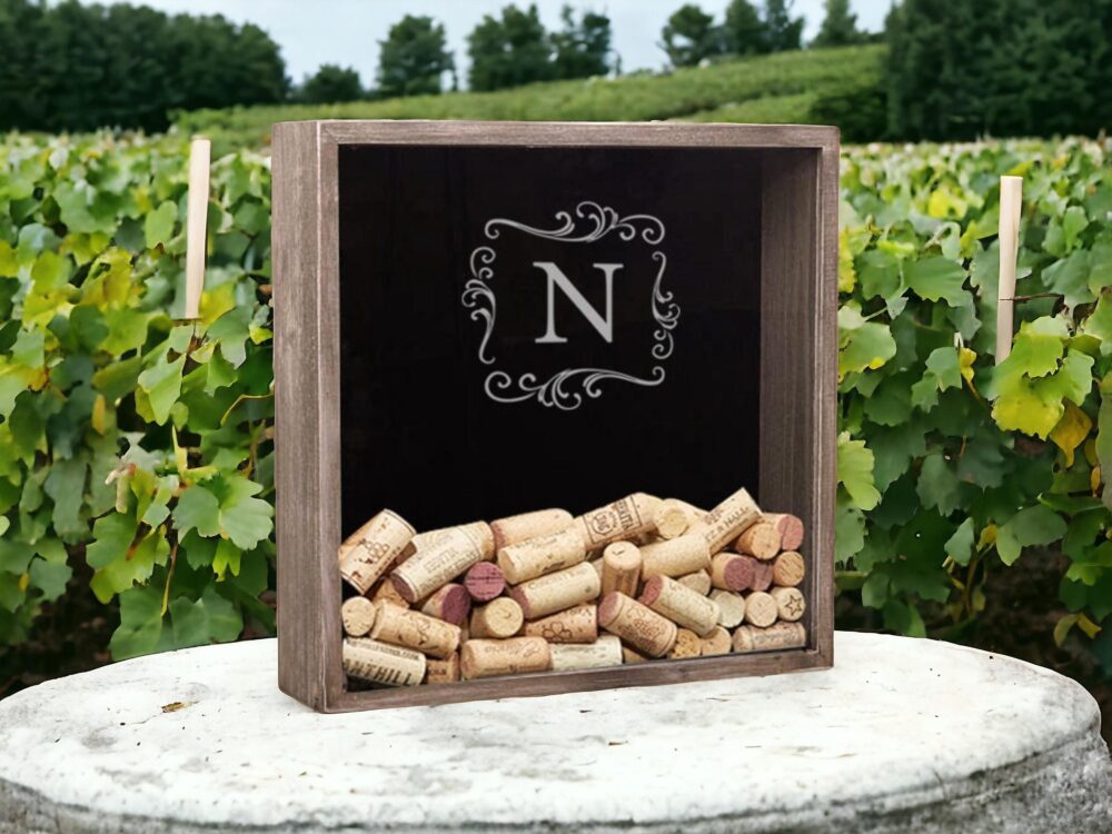Personalized Wine Cork Holder, Shadow Box Cork, Lover Gift, Wedding Anniversary Gift