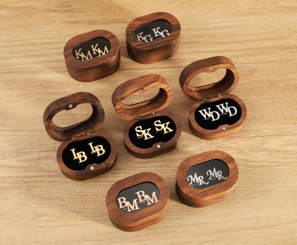 Personalized Groomsmen Cufflinks Gifts, Custom Initial Cufflinks, For Groom, Father, Best Man Proposal