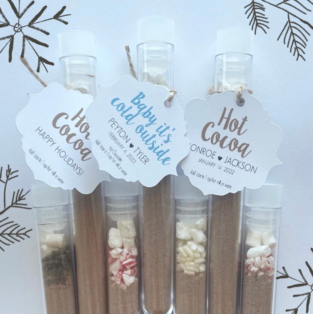 Hot Chocolate -Test Tube-Wedding Favor-Bridal Shower-Baby It's Cold Outside-Hot Cocoa