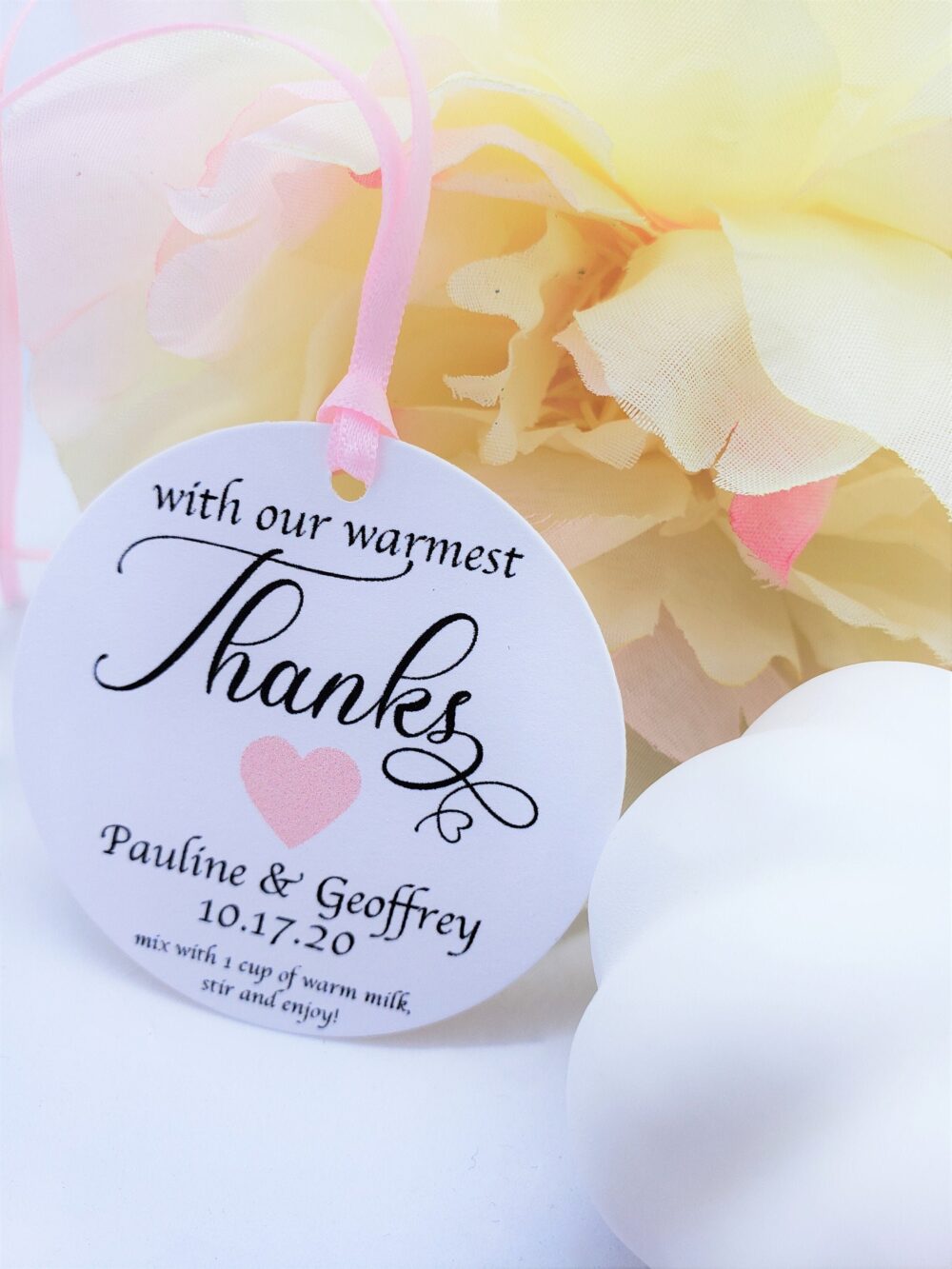 Wedding Favor Tag, Hot Cocoa With Our Warmest Thanks, Instruction Bar Favor, Chocolate Coffee Bomb