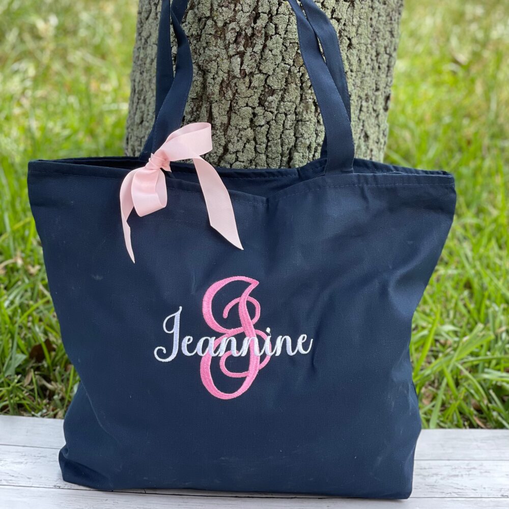 Bridesmaid Tote Bag - Bridesmaid Gift, Personalized Tote, Custom Tote Bag, Monogram Wedding Welcome Zippered Bag