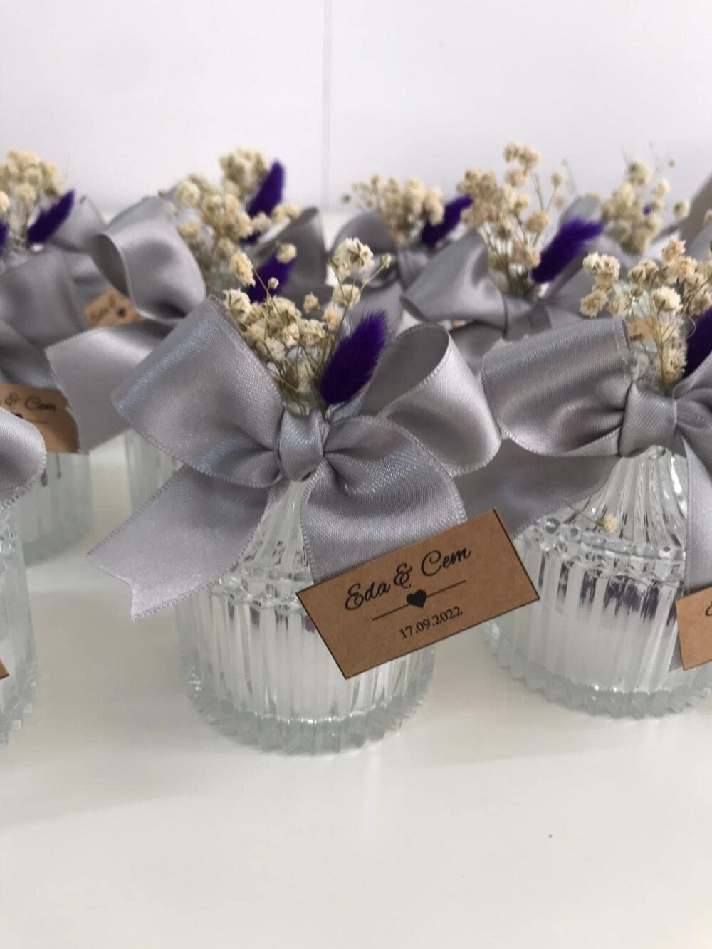 Personalized Wedding Favor Candle, Luxury Glass Engagement Gift