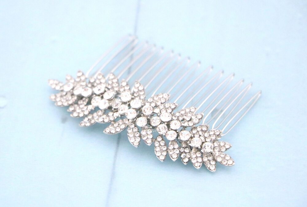 Crystal Leaf Hair Comb Bridal Rhinestone Accessory Wedding Hair Jewelry Accessories Comb Gold Veil Rose Gold